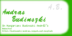 andras budinszki business card